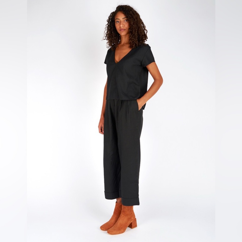 Ali Golden Raw Silk Roll Cuff Pant - Picture 2 of 8